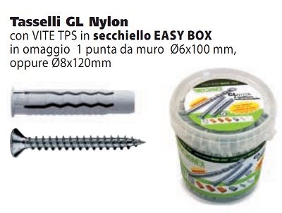 Confezione 150 Tasselli 8x40 + 150 Viti 8 + 1 Punta 8 OMAGGIO